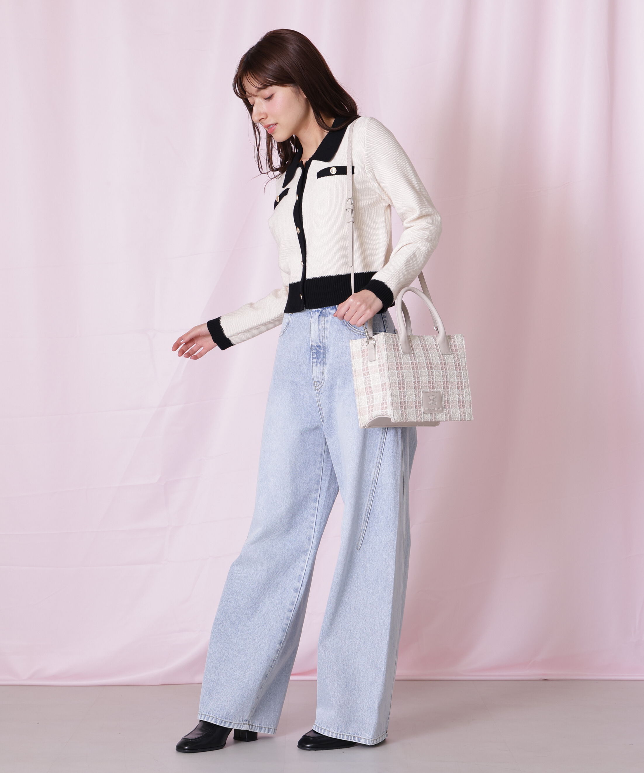  「リボン加工カーブパネルデニムパンツ」|その他|