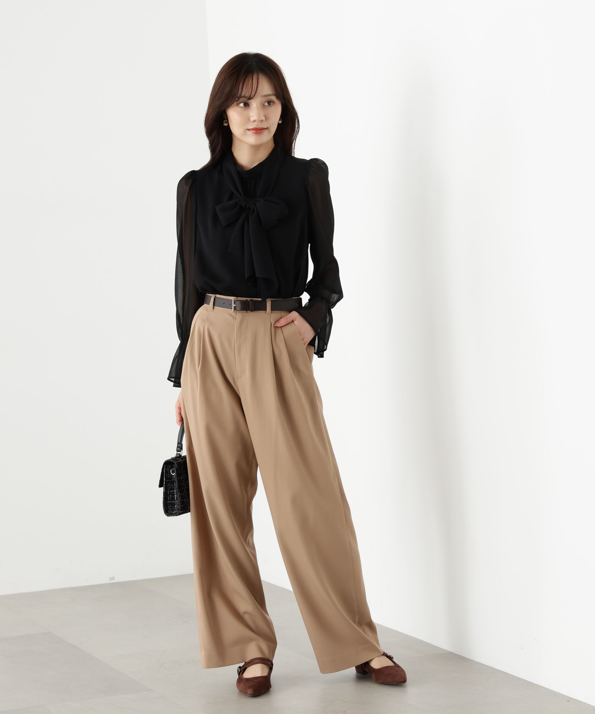 PROPORTION BODY DRESSING「＜ウォッシャブル＞ビッグリボン楊柳ブラウス 25AW」|シャツ・ブラウス|