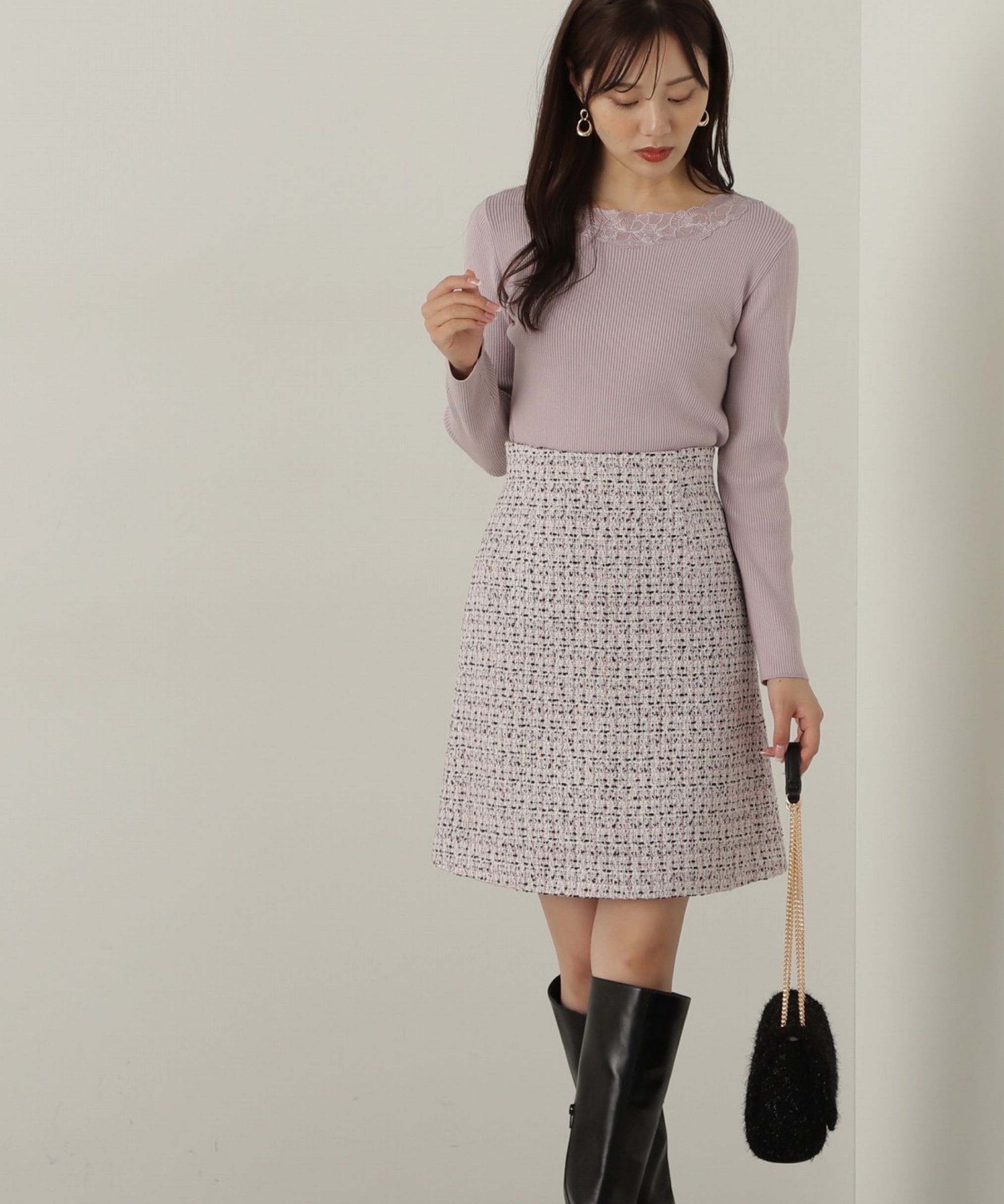 PROPORTION BODY DRESSING「ミックスツイードミニスカート WEB限定」|スカート|