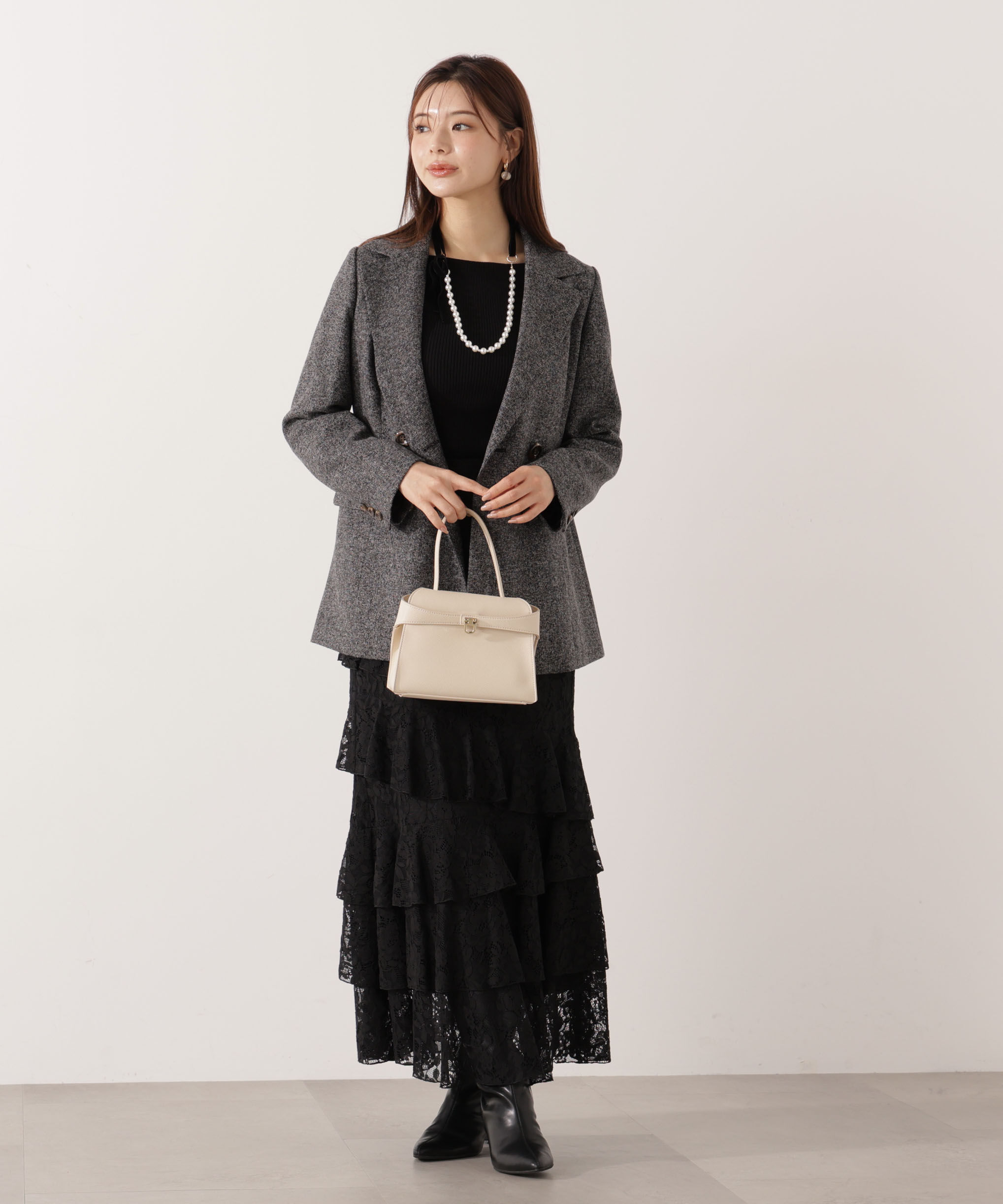 PROPORTION BODY DRESSING「ランダムティアードレーススカート」|スカート|