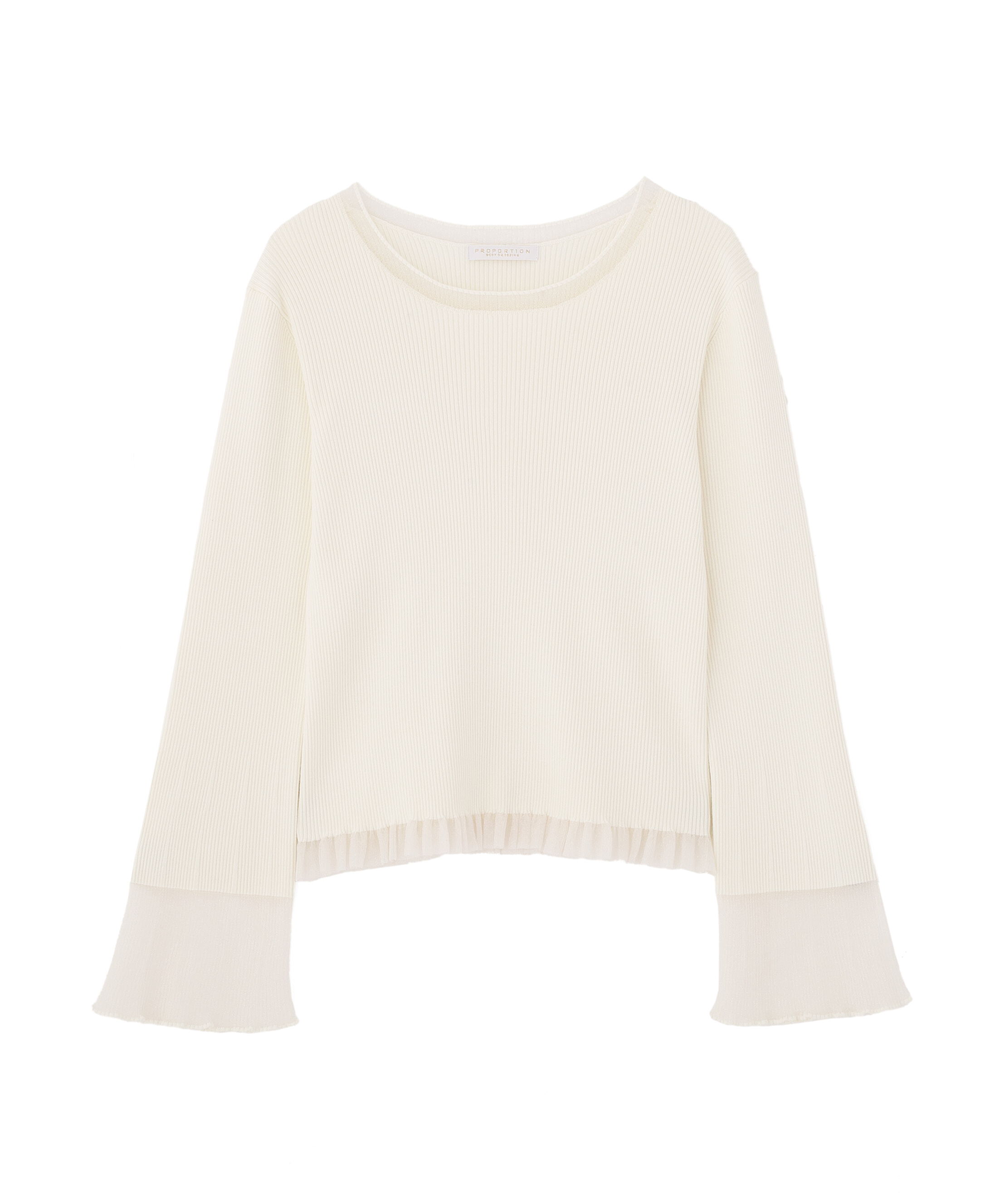 PROPORTION BODY DRESSING「部分シアーフレアスリーブニットトップス　26SS」|ニット・セーター|