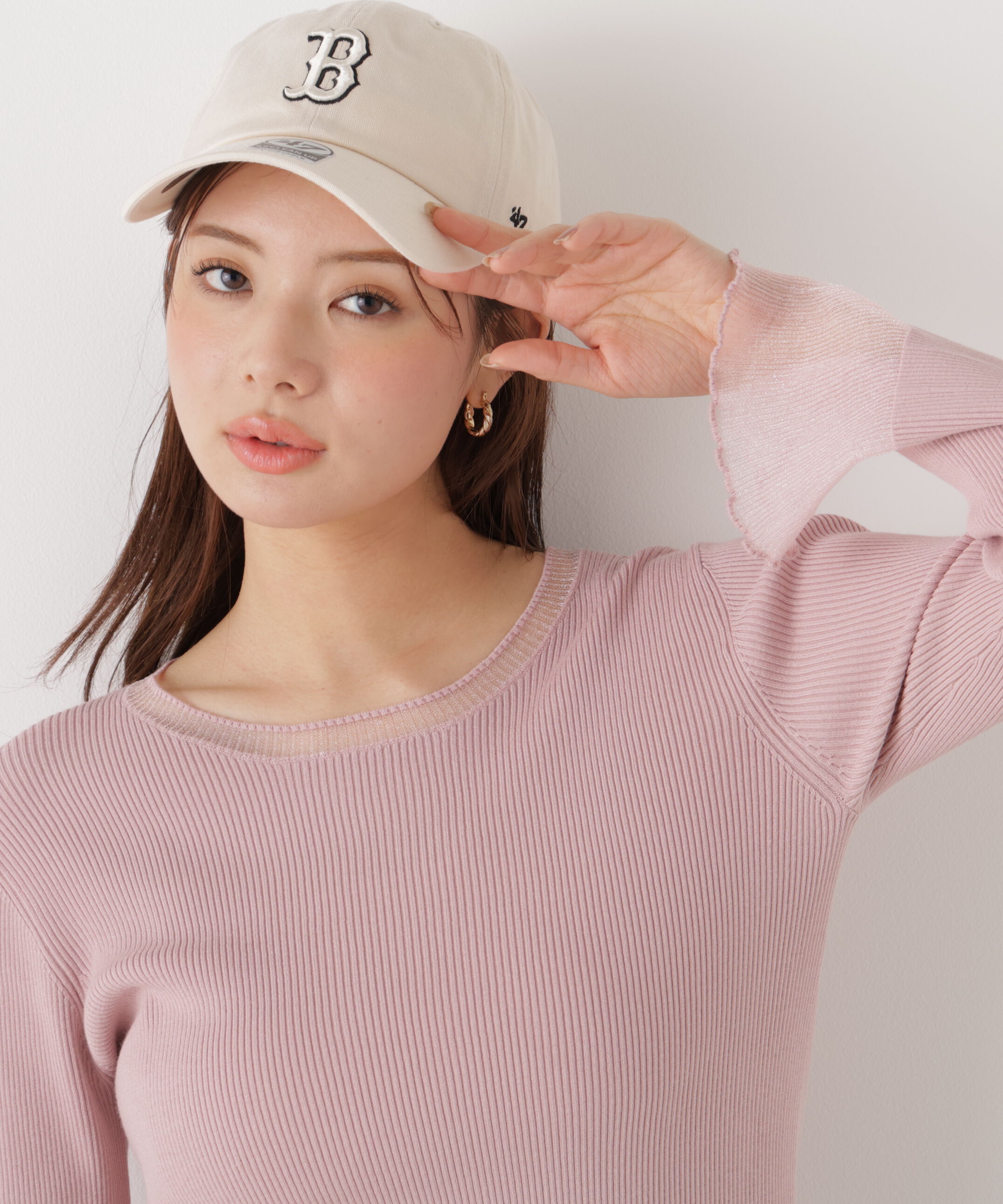 PROPORTION BODY DRESSING「部分シアーフレアスリーブニットトップス　26SS」|ニット・セーター|