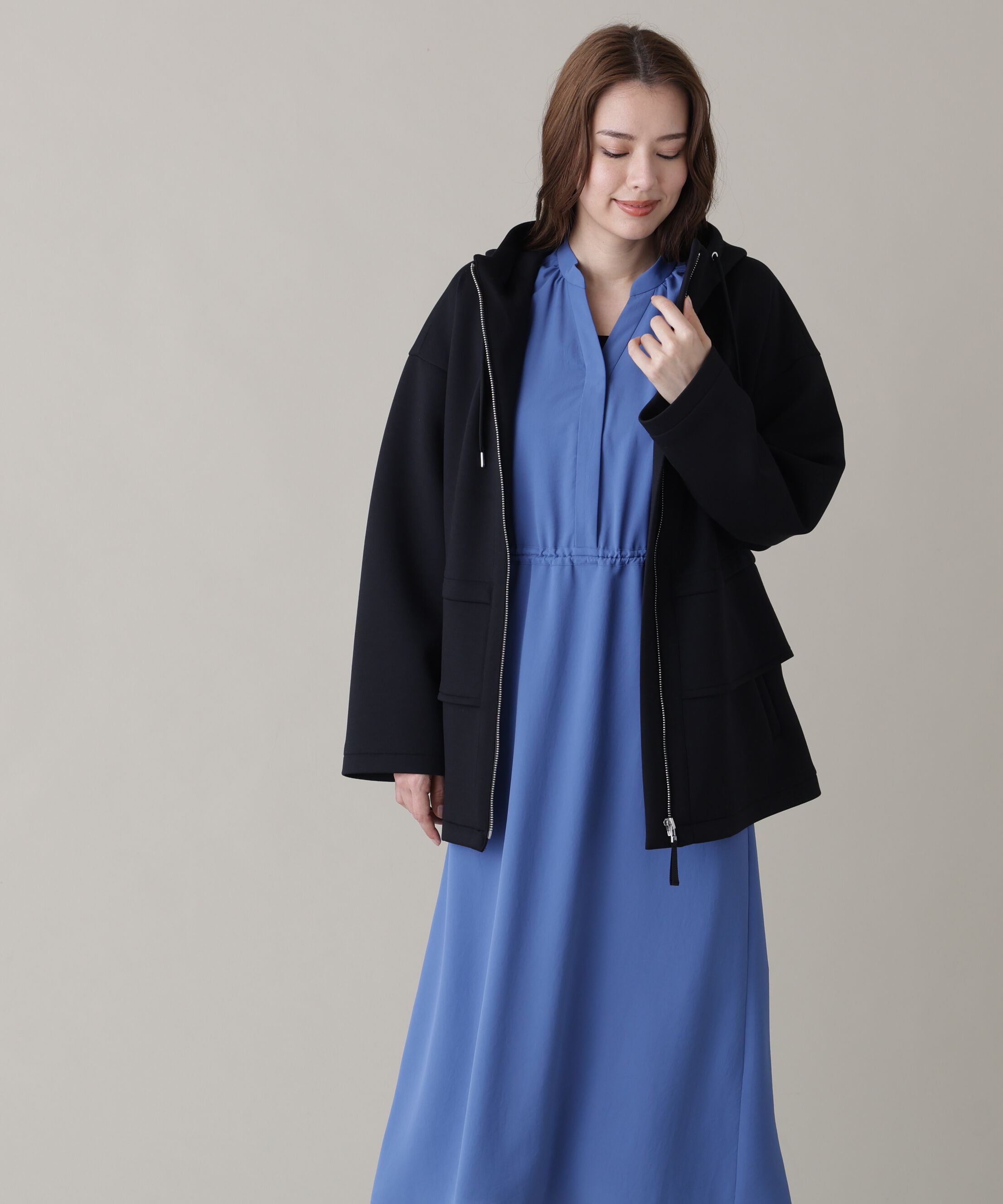  「ウエストフレアダンボールフーディー」|ブルゾン・スタジャン|