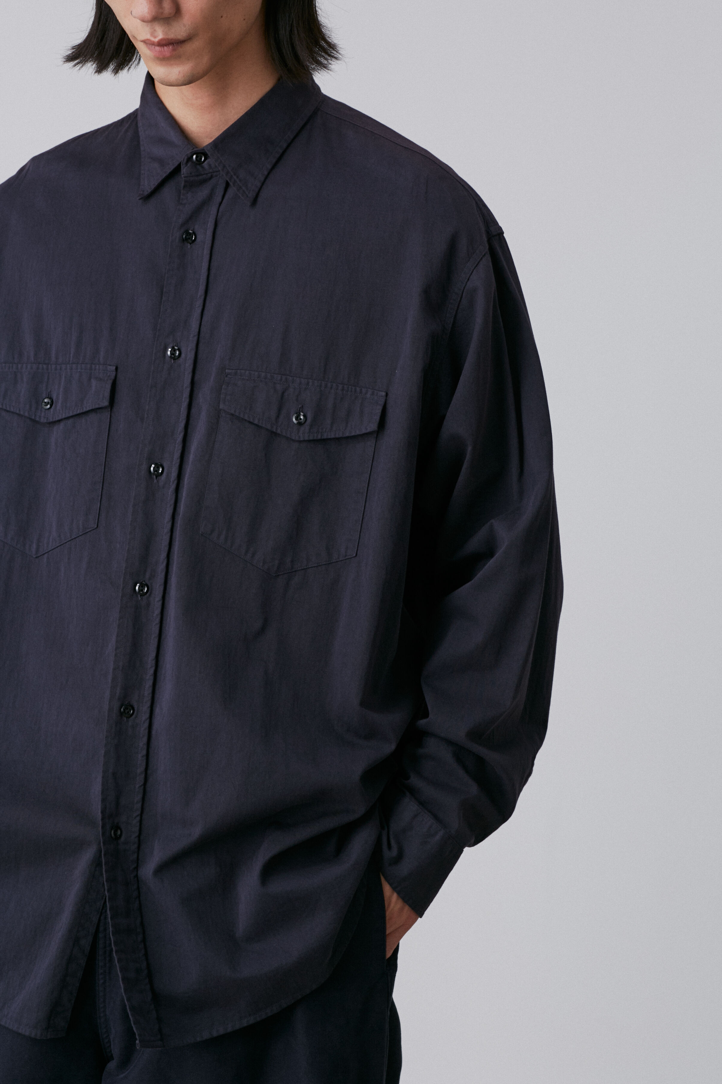 YLEVE 「Ｙ / ORGANIC COTTON HIGH DENSITY SATIN SHIRT」|シャツ・ブラウス|