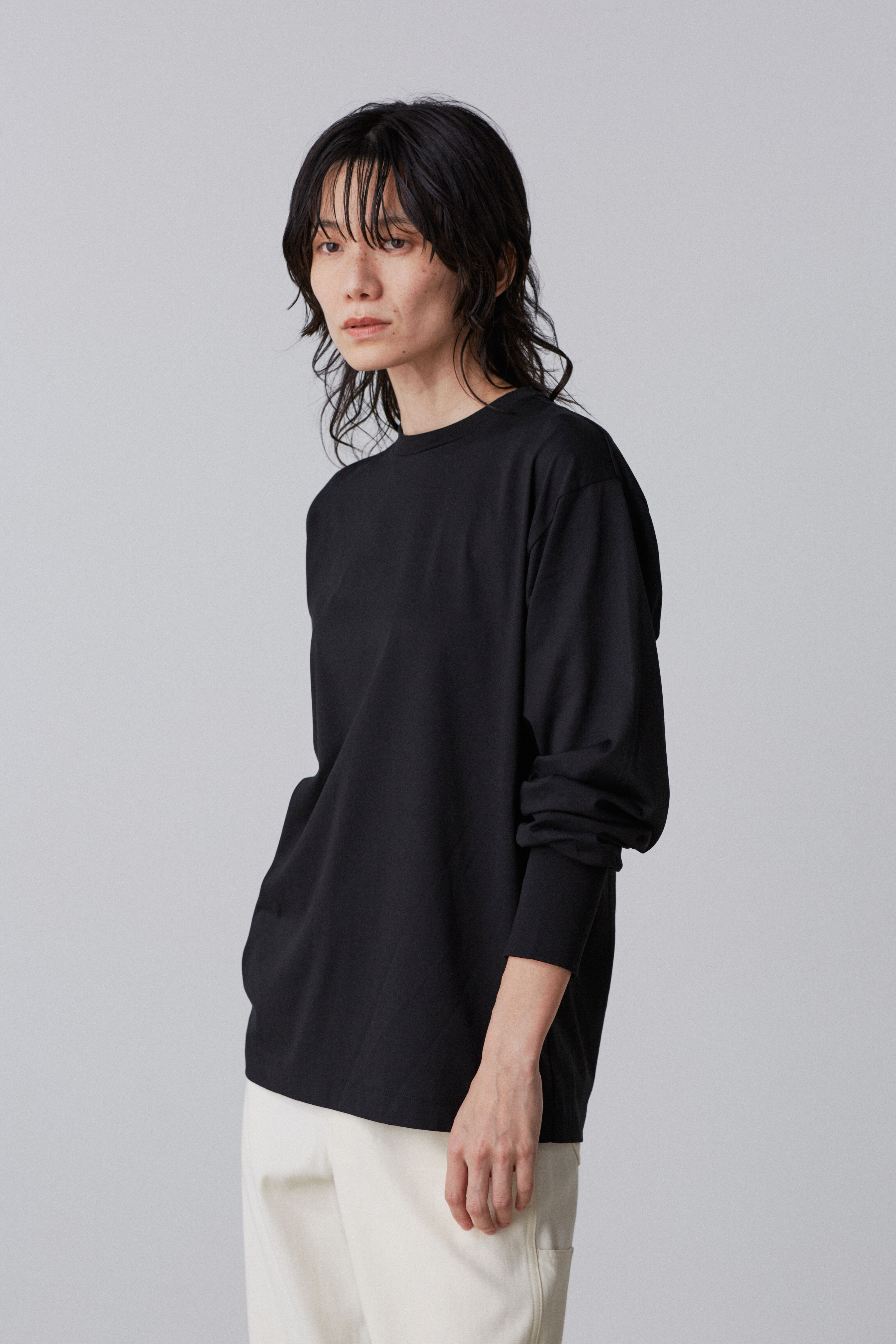 YLEVE 「YLEVE / SUVIN COTTON PULL OVER」|Tシャツ・カットソー|ブラック