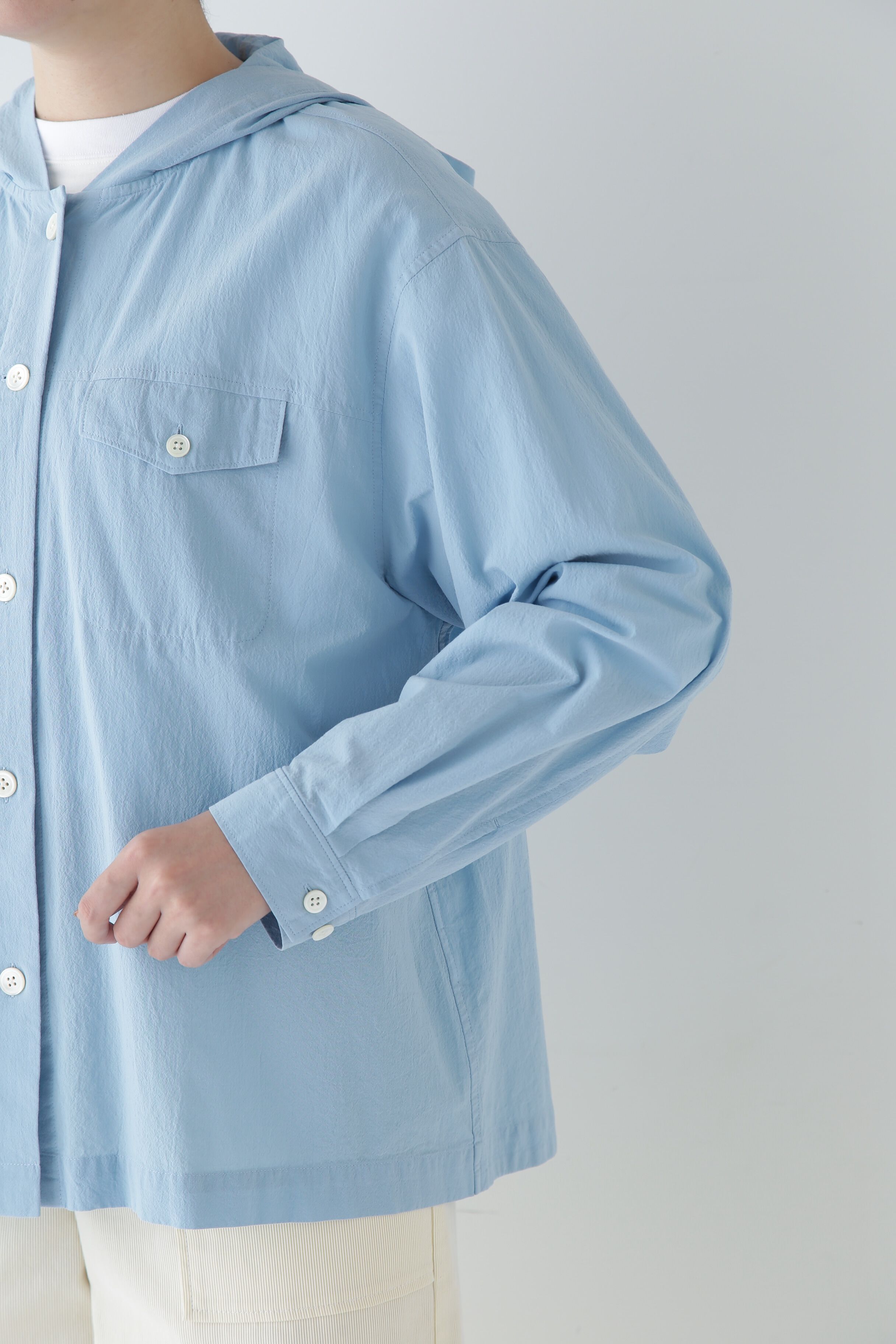  「◆製品染めフーディーブラウス」|シャツ・ブラウス|