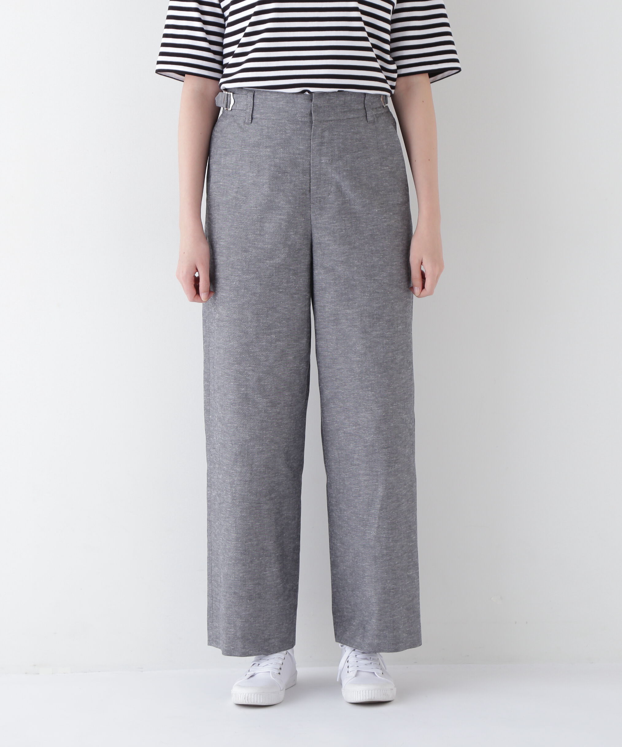  「◆綿麻シャンブレーセミワイドパンツ」|その他|