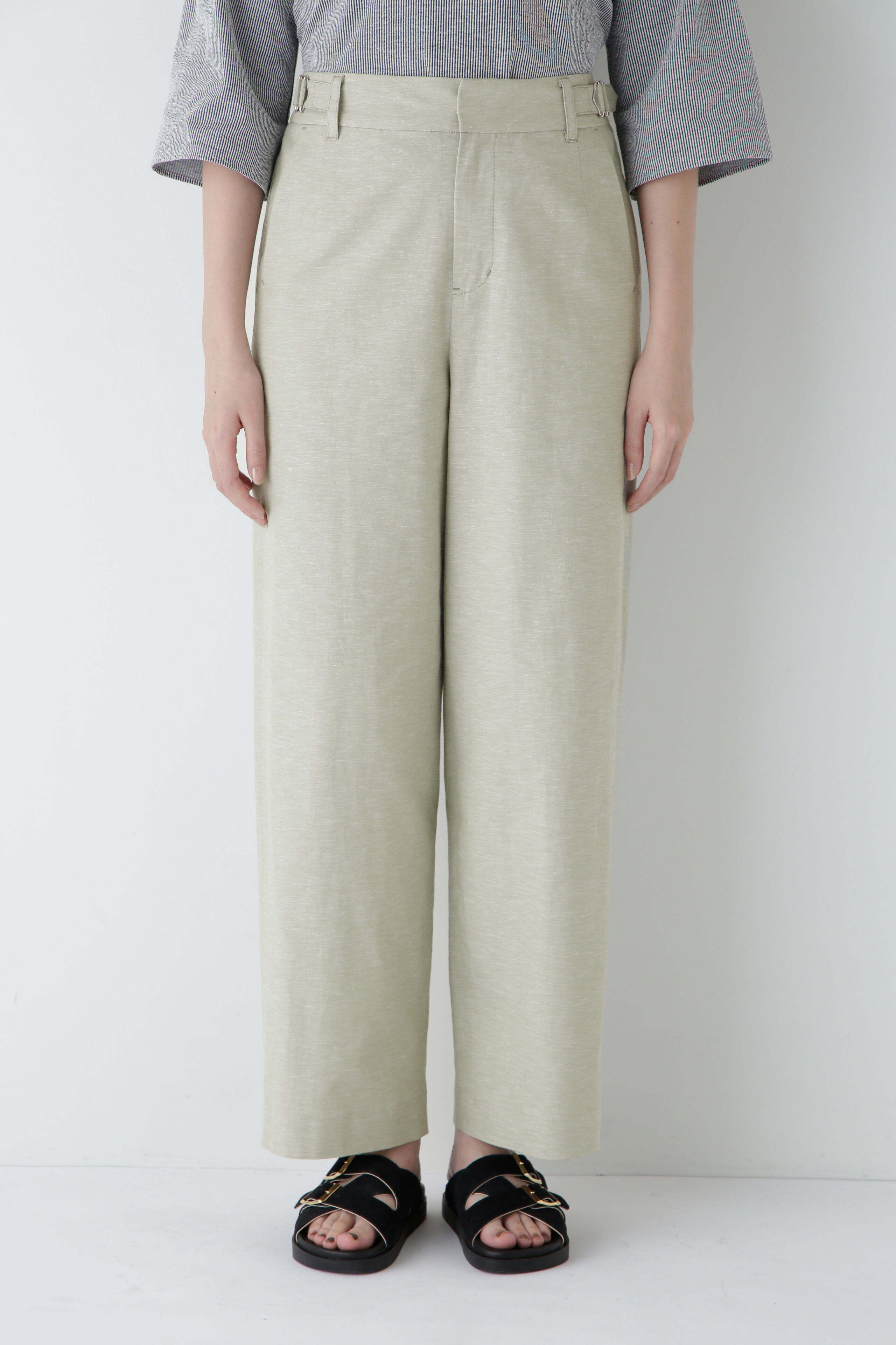  「◆綿麻シャンブレーセミワイドパンツ」|その他|