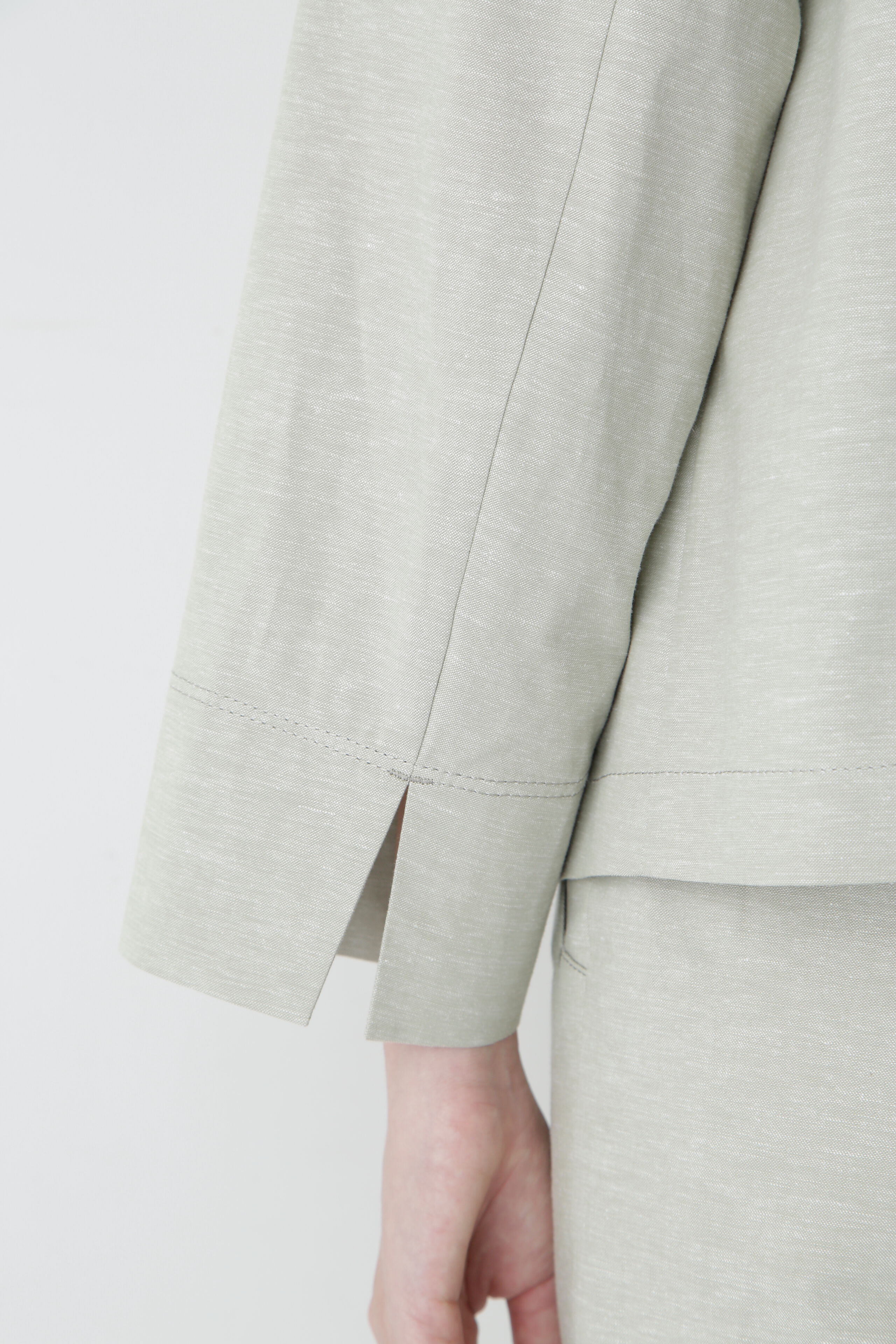  「◆綿麻シャンブレーVネックブルゾン」|ブルゾン・スタジャン|