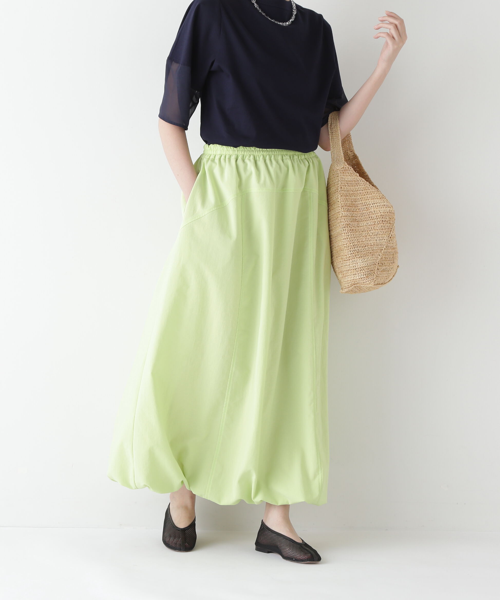  「◆【接触冷感・吸汗、速乾・吸水速乾】ドライポリエステルストレッチポプリンスカート」|スカート|