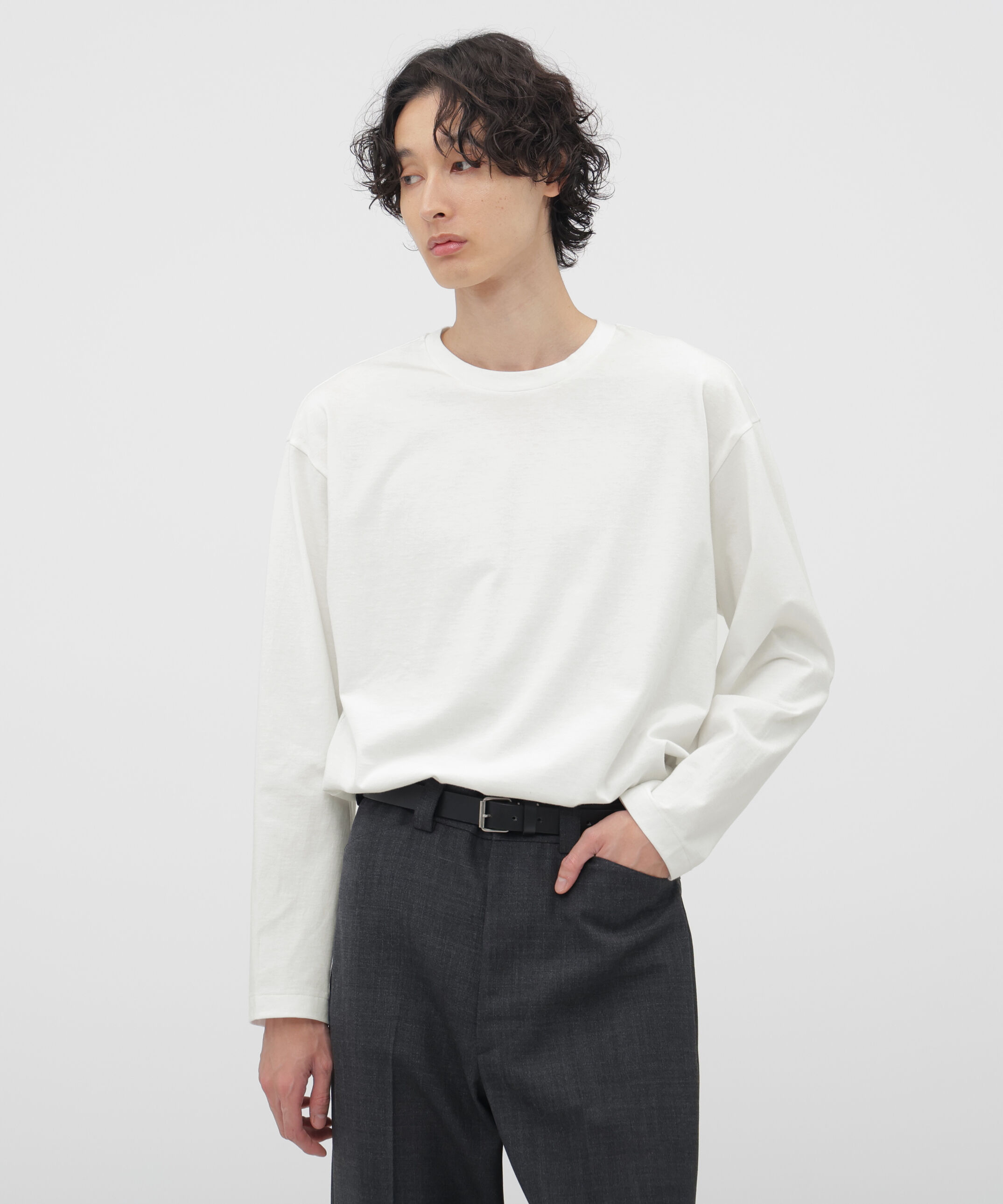 MARGARET HOWELL「PLAIN COTTON JERSEY TOP」|Tシャツ・カットソー|WHITE