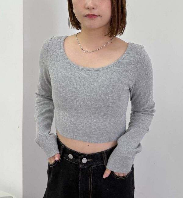 archives「カップ付クロップドテレコＴＯＰＳ／」|Tシャツ・カットソー|