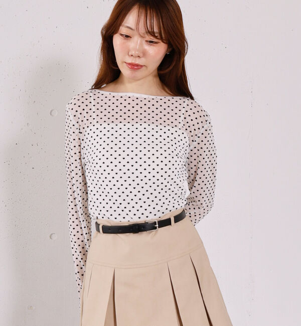 archives「フロッキーハートチュールクルーネックＴＯＰＳ」|Tシャツ・カットソー|