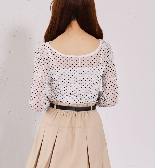 archives「フロッキーハートチュールクルーネックＴＯＰＳ」|Tシャツ・カットソー|