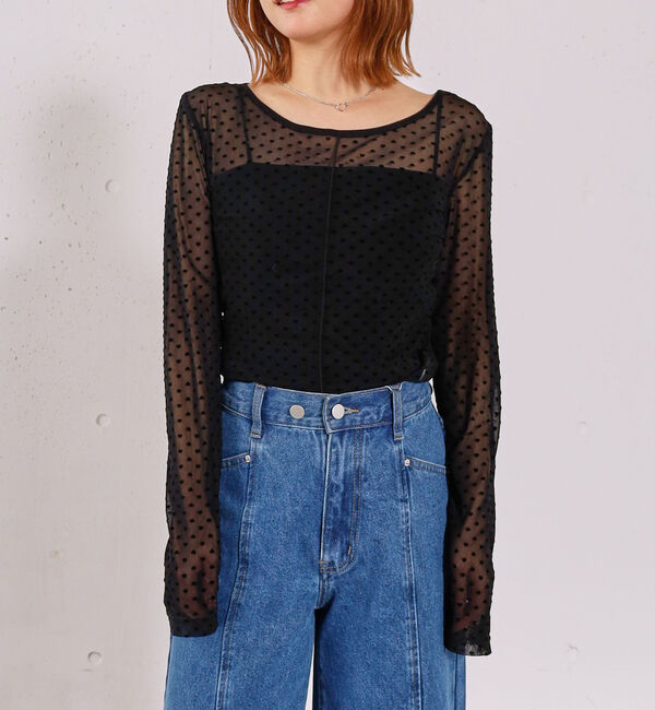 archives「フロッキーハートチュールクルーネックＴＯＰＳ」|Tシャツ・カットソー|