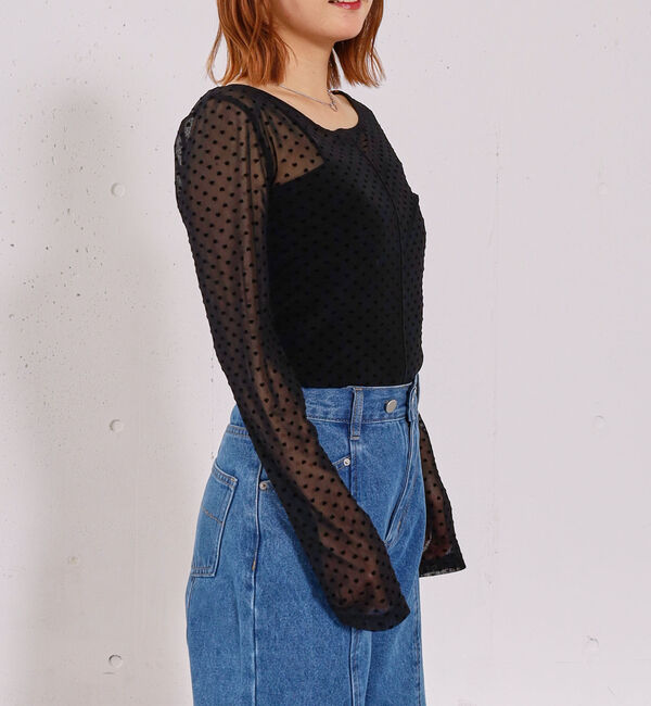 archives「フロッキーハートチュールクルーネックＴＯＰＳ」|Tシャツ・カットソー|