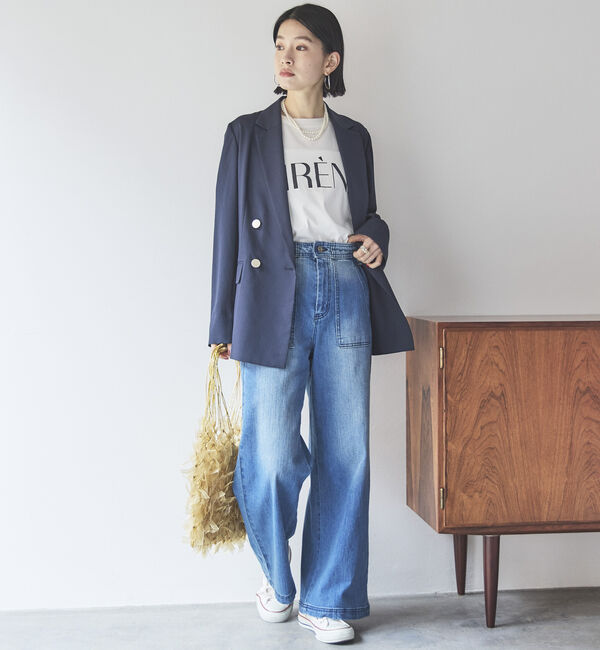 Doux archives「ワイドベイカーデニムパンツ」|デニム|