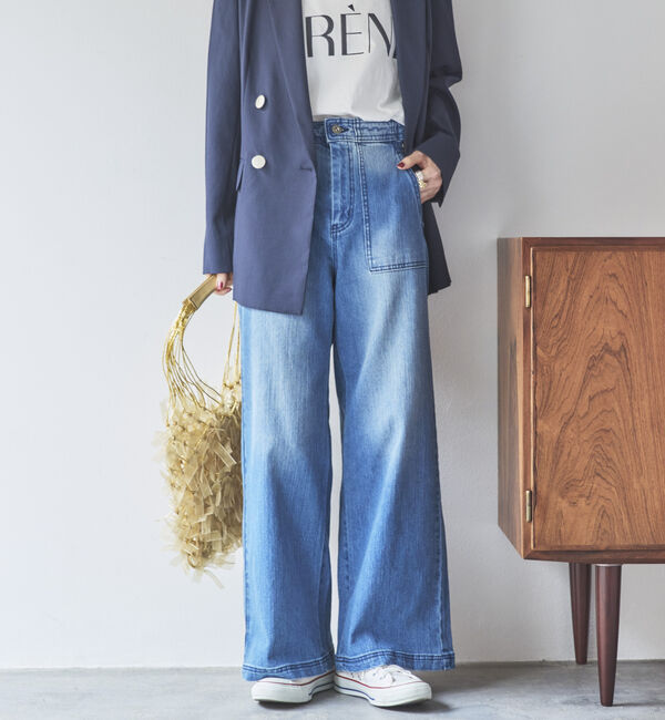 Doux archives「ワイドベイカーデニムパンツ」|デニム|