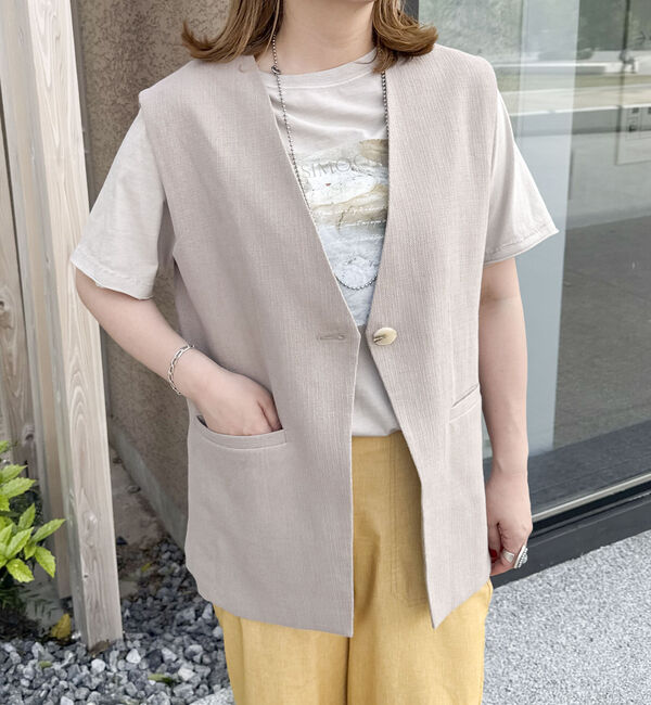 Doux archives「麻混ジレ」|テーラードジャケット|