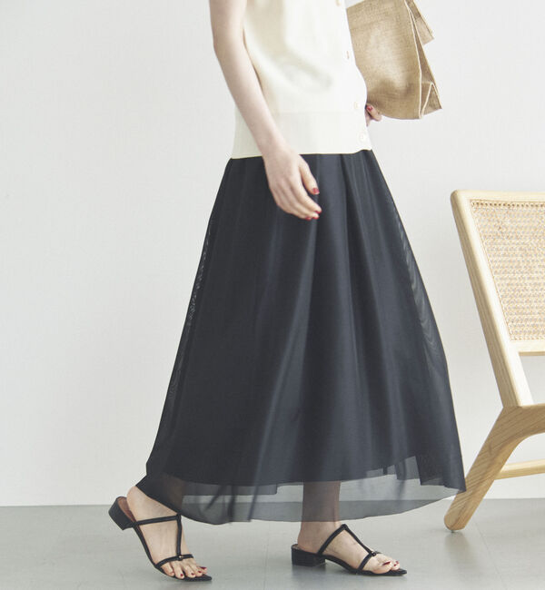 Doux archives「メッシュタックスカート」|スカート|BLACK