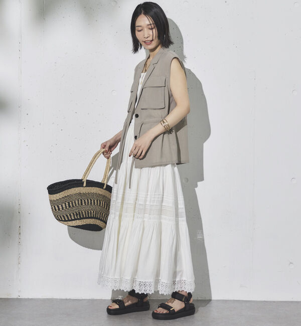 Doux archives「リネンライクサファリジレ」|テーラードジャケット|