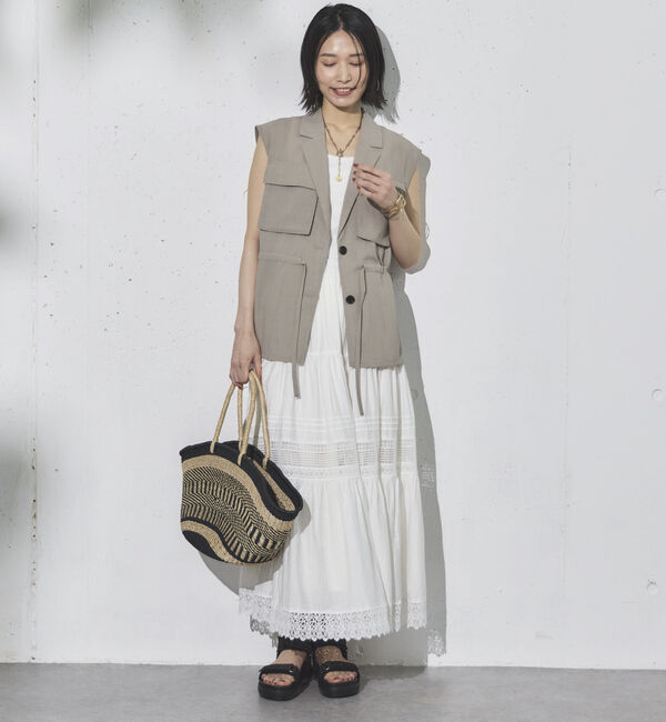 Doux archives「リネンライクサファリジレ」|テーラードジャケット|