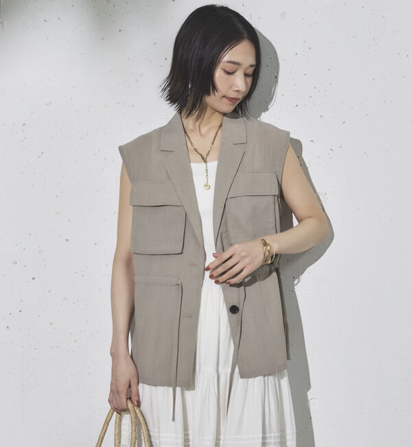 Doux archives「リネンライクサファリジレ」|テーラードジャケット|