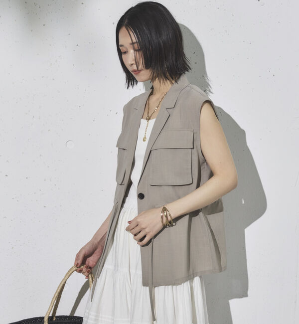 Doux archives「リネンライクサファリジレ」|テーラードジャケット|