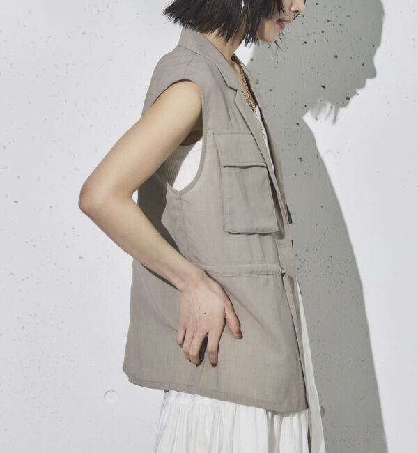 Doux archives「リネンライクサファリジレ」|テーラードジャケット|