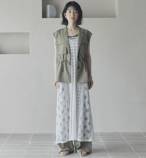 Doux archives「リネンライクサファリジレ」|テーラードジャケット|