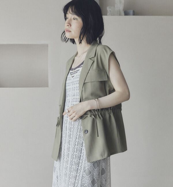 Doux archives「リネンライクサファリジレ」|テーラードジャケット|