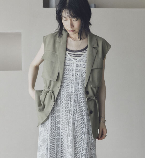 Doux archives「リネンライクサファリジレ」|テーラードジャケット|