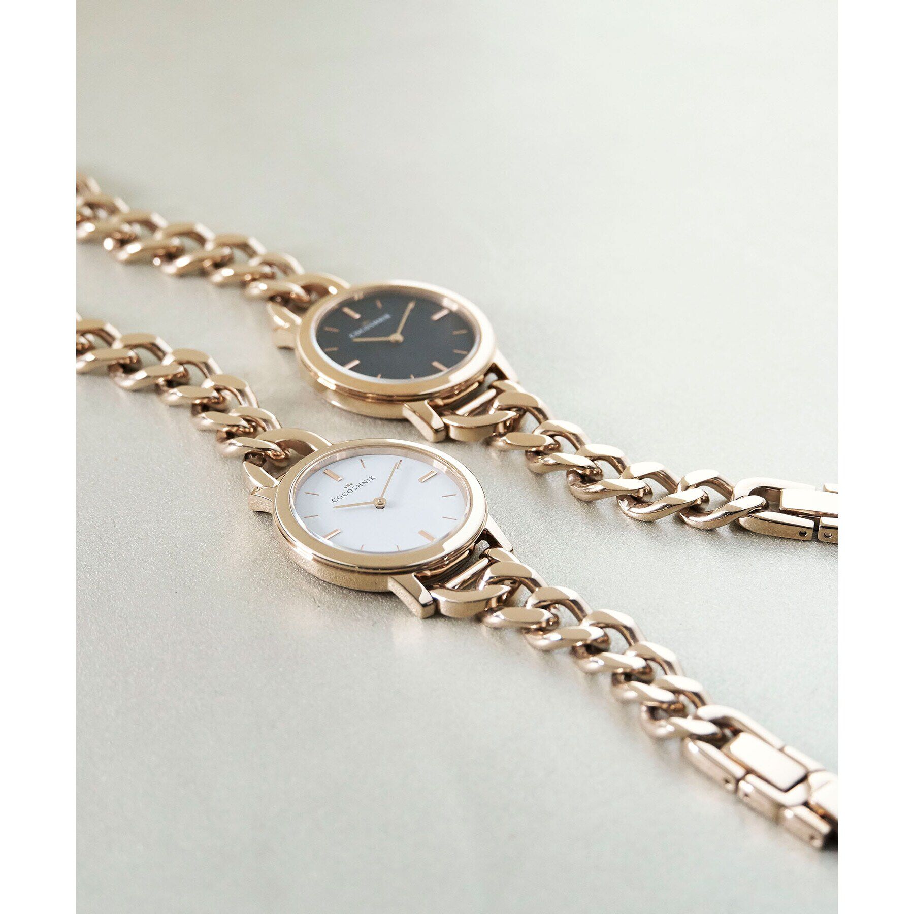 COCOSHNIK「RGラウンドチェーンベルト ウォッチ（ホワイトマット）」|腕時計|