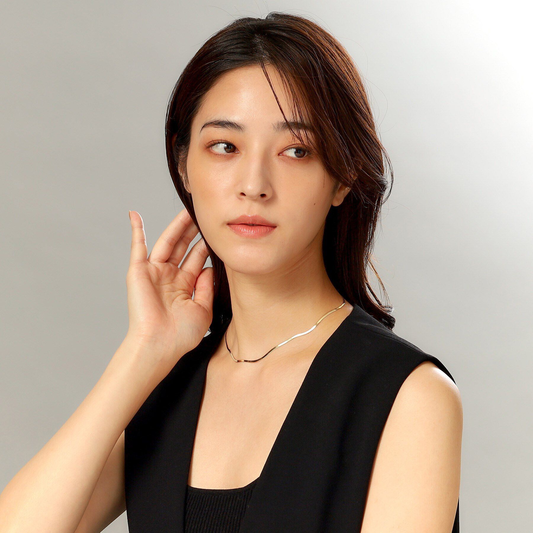 COCOSHNIK「K18フラットスネーク ネックレス細」|ネックレス|