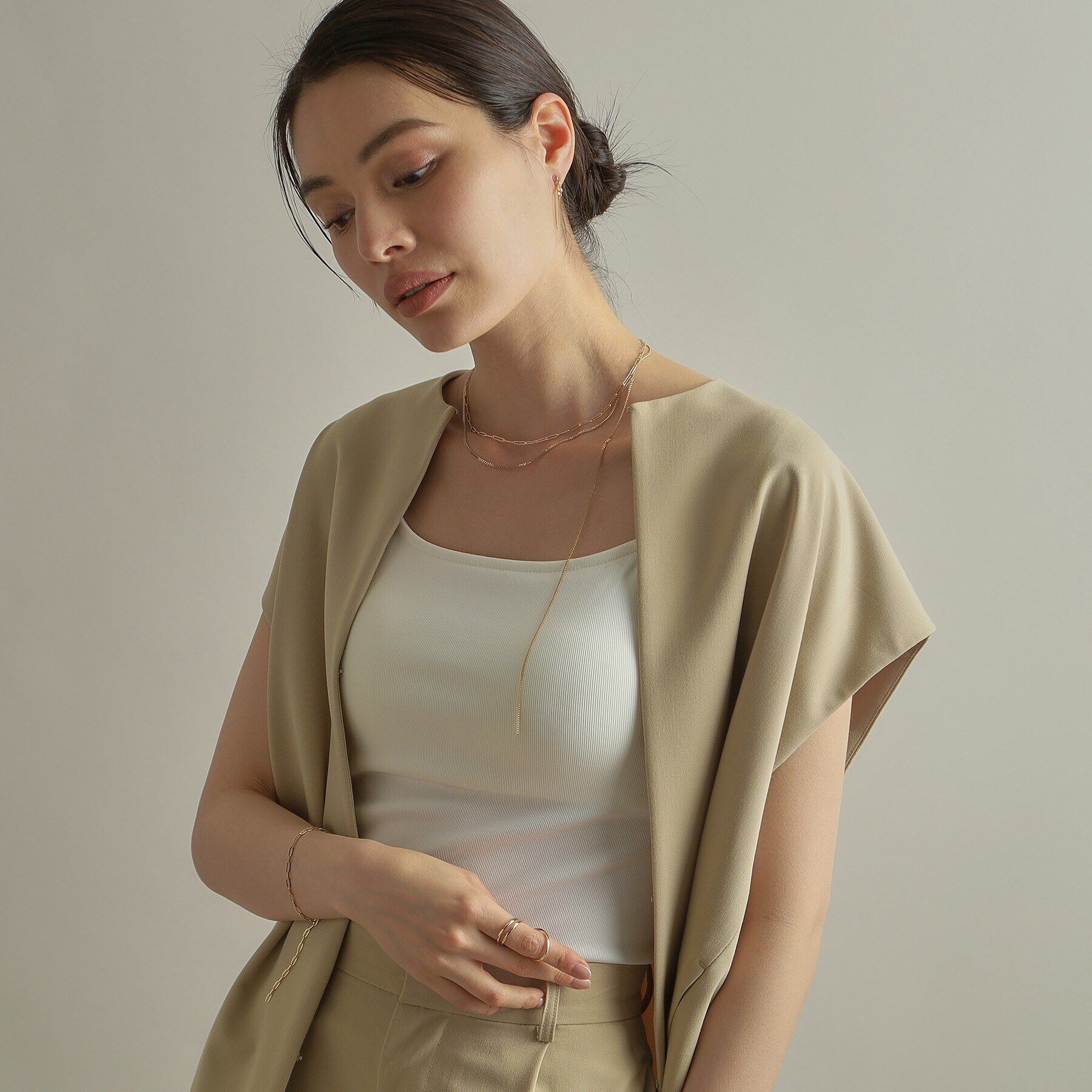 COCOSHNIK「K10キヘイハンギングチェーン ネックレス」|ネックレス|