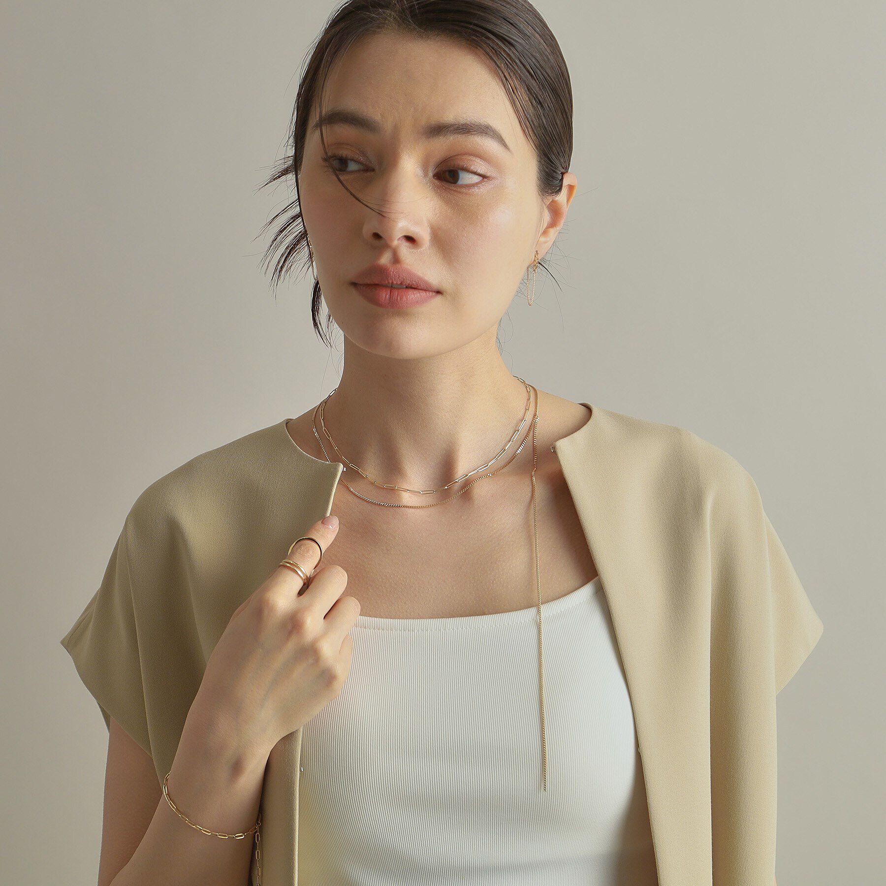 COCOSHNIK「K10キヘイハンギングチェーン ネックレス」|ネックレス|