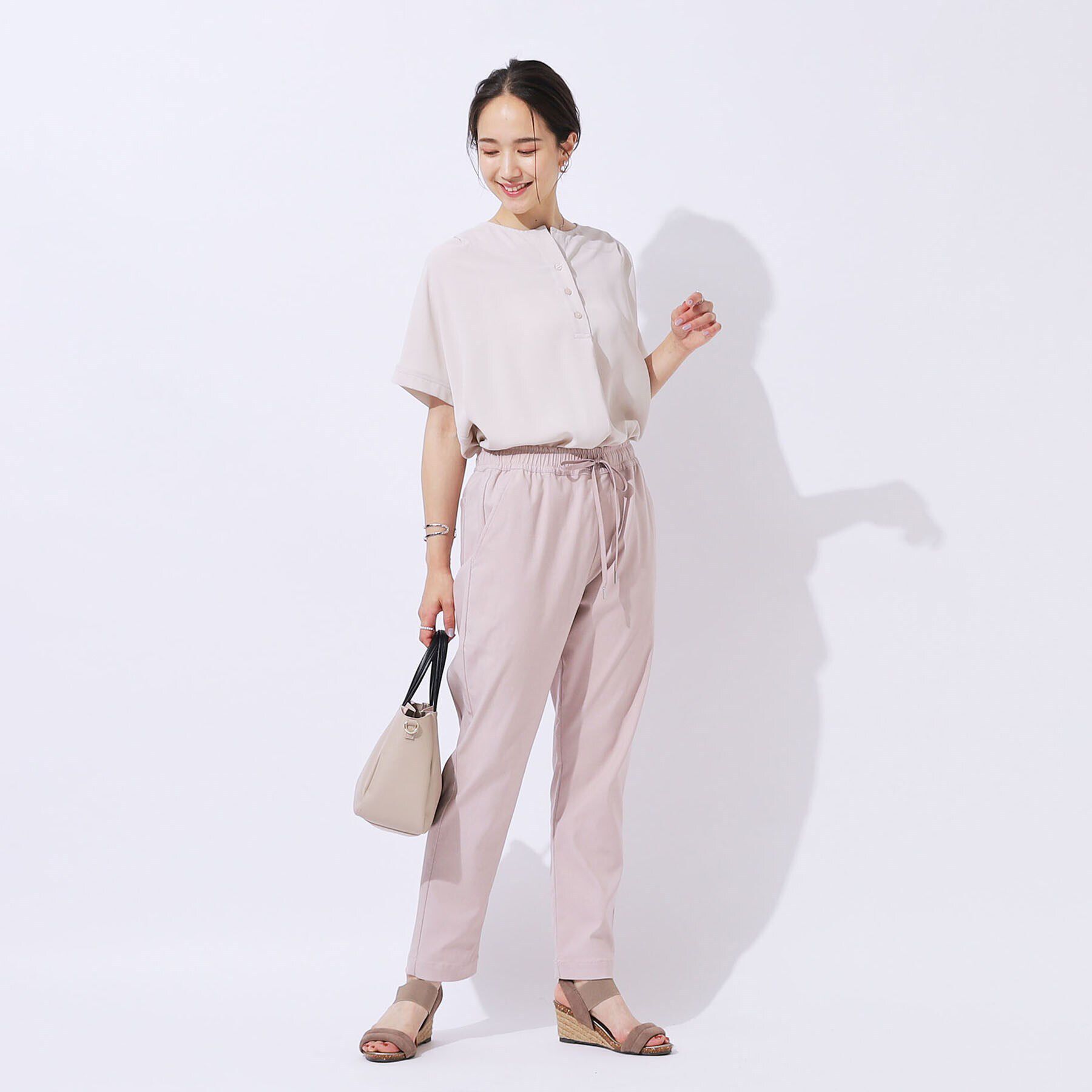 SHOO･LA･RUE「【SS-3L/無理せずスリム】 ぐんぐん伸びる イージーテーパードパンツ」|その他|