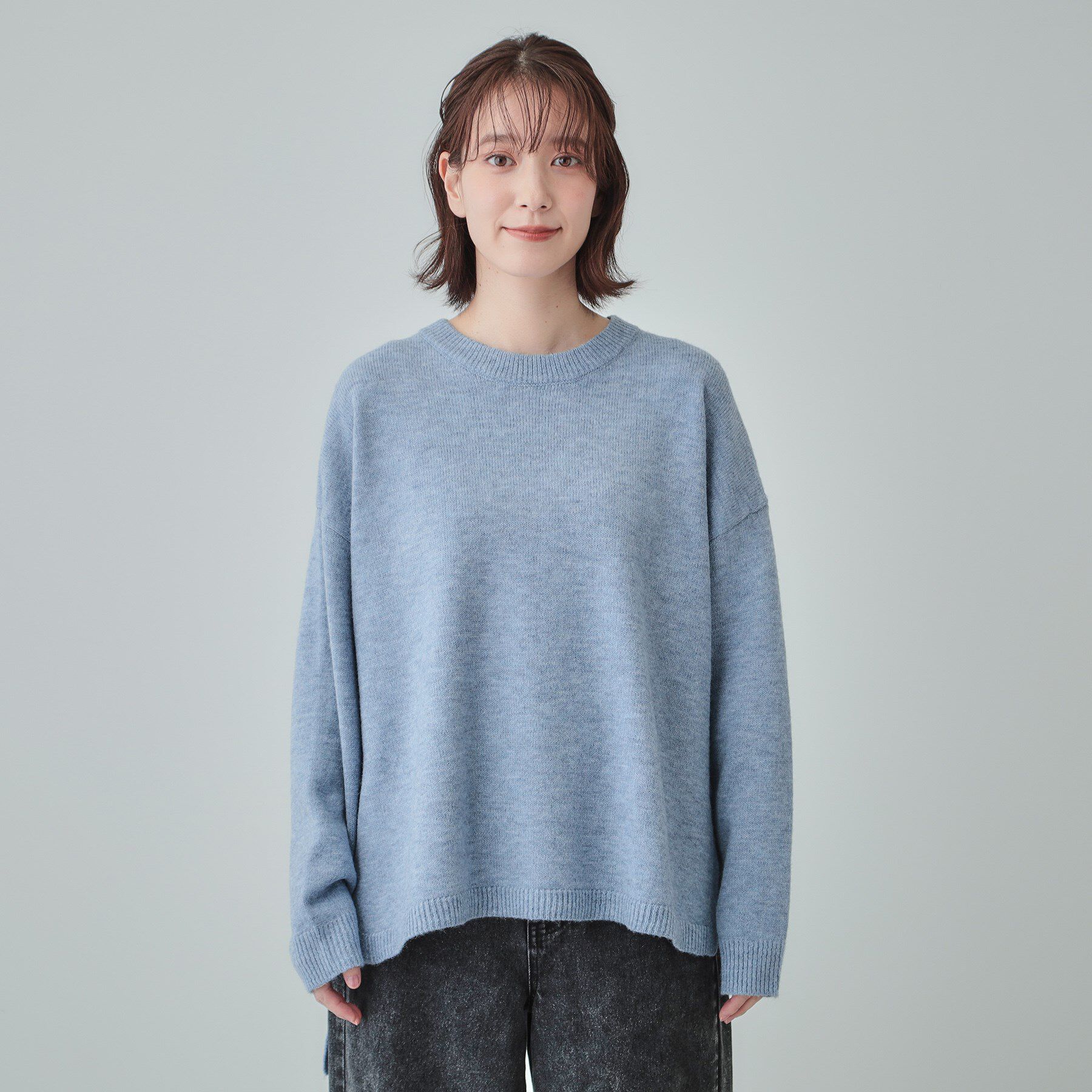 SHOO･LA･RUE「【S-LL/体型カバー】軽くてふわふわ お尻が隠れるワイドシルエットニット」|ニット・セーター|