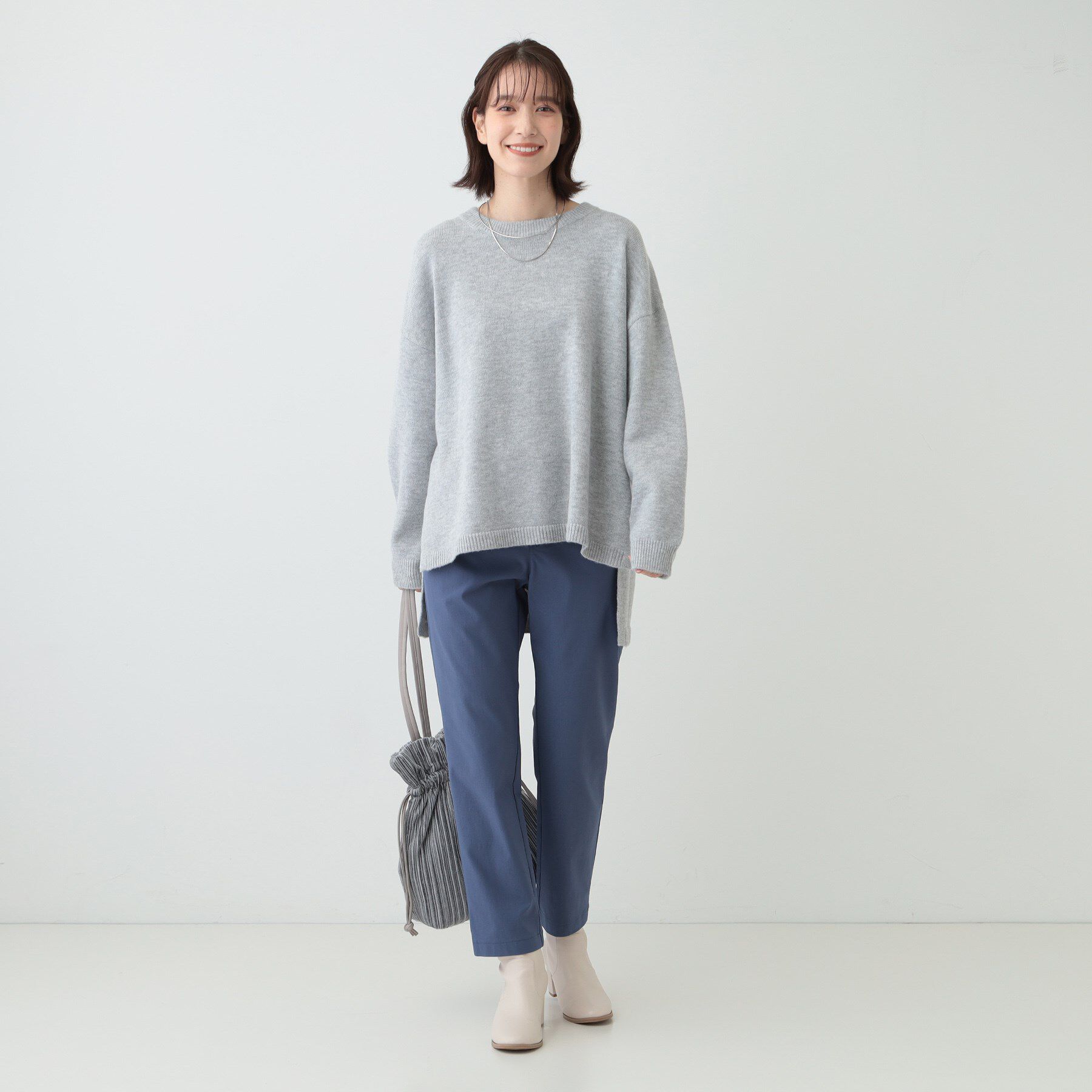 SHOO･LA･RUE「【S-LL/体型カバー】軽くてふわふわ お尻が隠れるワイドシルエットニット」|ニット・セーター|