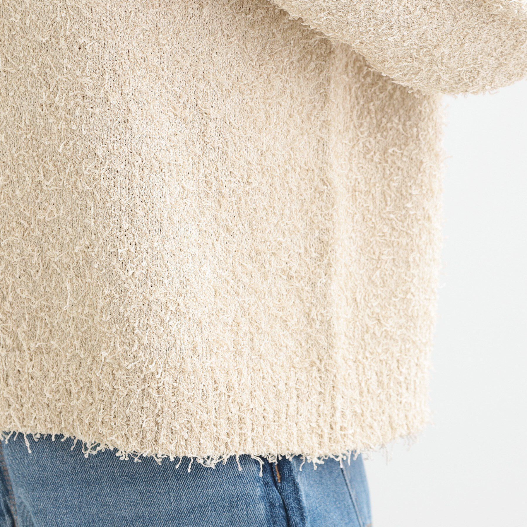 SHOO･LA･RUE「【S-LL】大人ヘルシー やわらかカールヤーン ポロニット」|ニット・セーター|