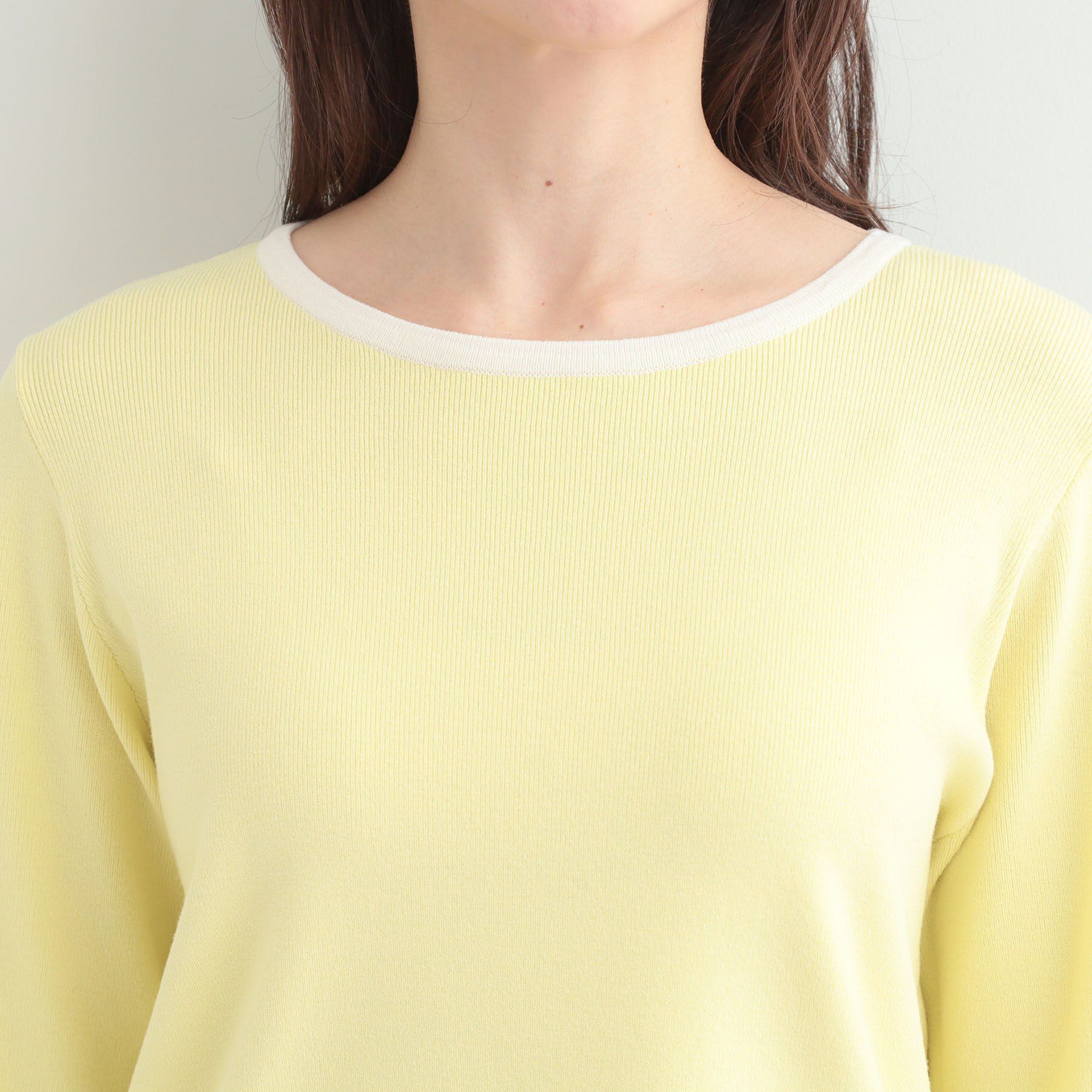 SHOO･LA･RUE「【洗濯機可/S-LL/アンサンブル可】配色クルーネックニット」|ニット・セーター|