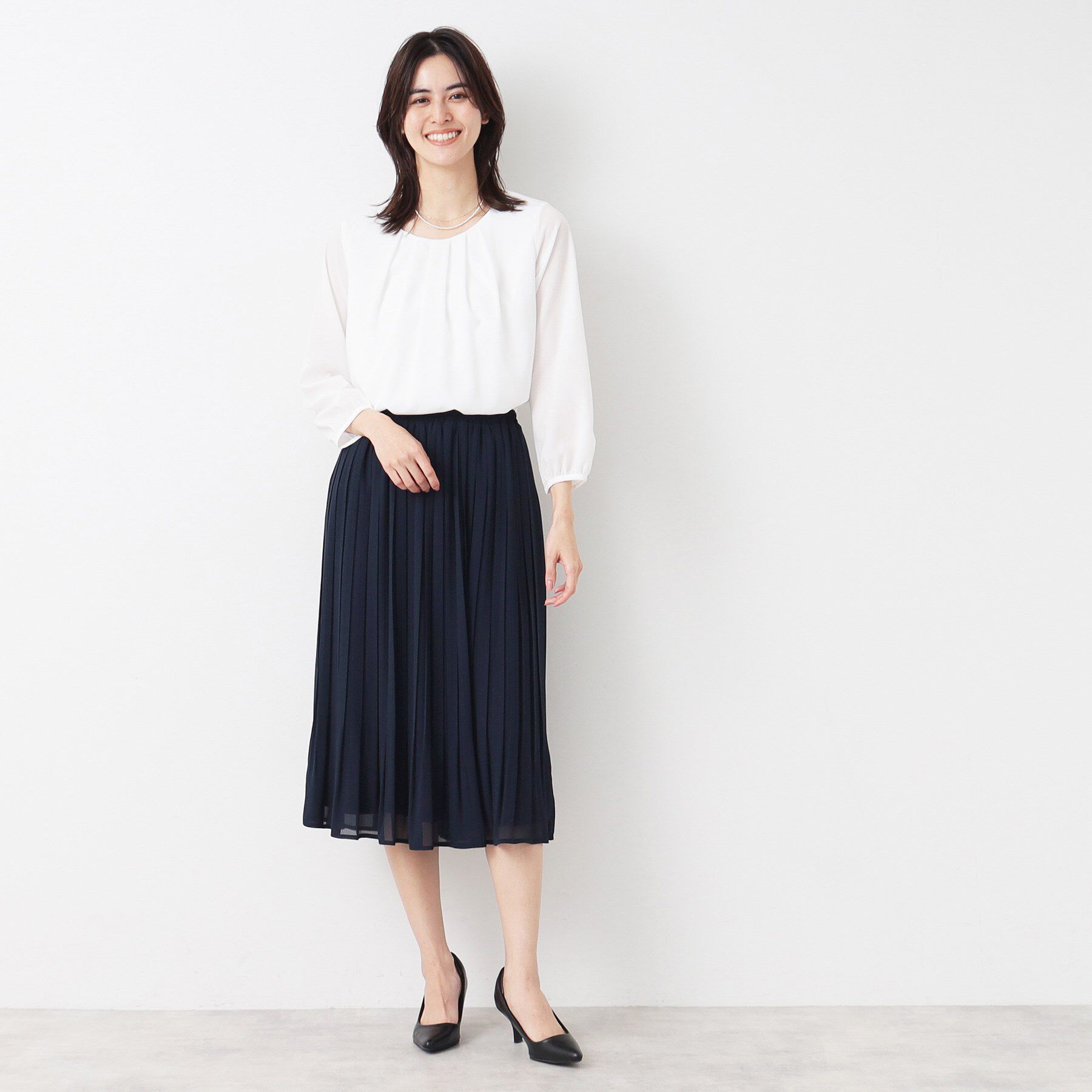 Dessin「【入卒/セレモニー/ウエストゴム/洗える】シフォンプリーツスカート」|スカート|