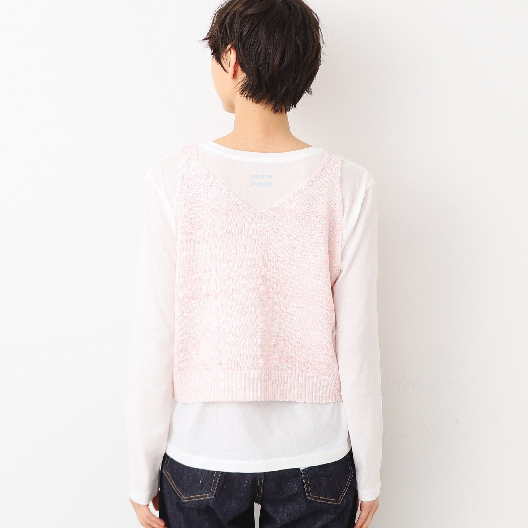 Dessin「【洗える】リネンニットキャミソール」|ベスト・ジレ|