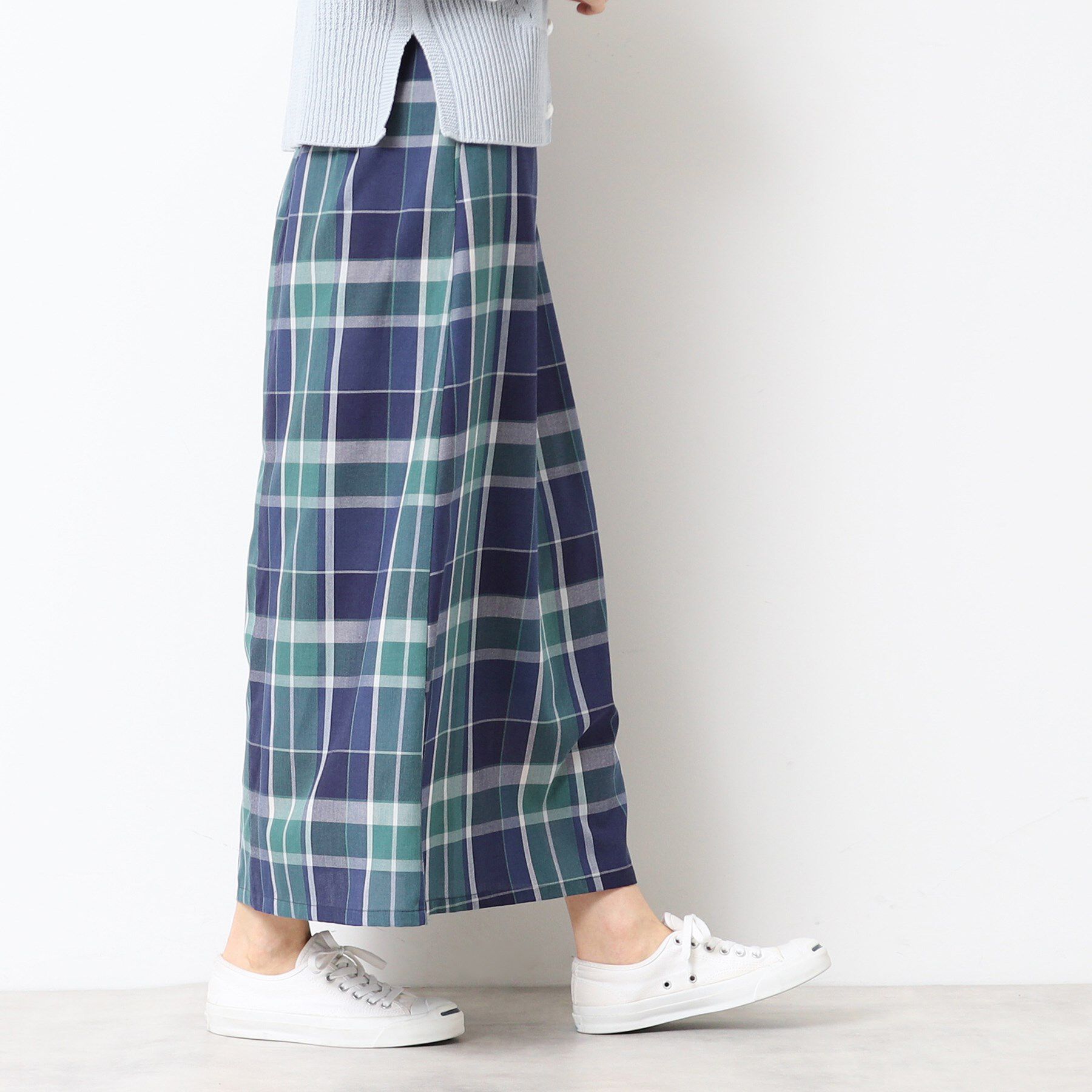 Dessin「【後ろゴム・洗える・4サイズ展開】映えチェック柄タック入りスカート（XS～L）」|スカート|