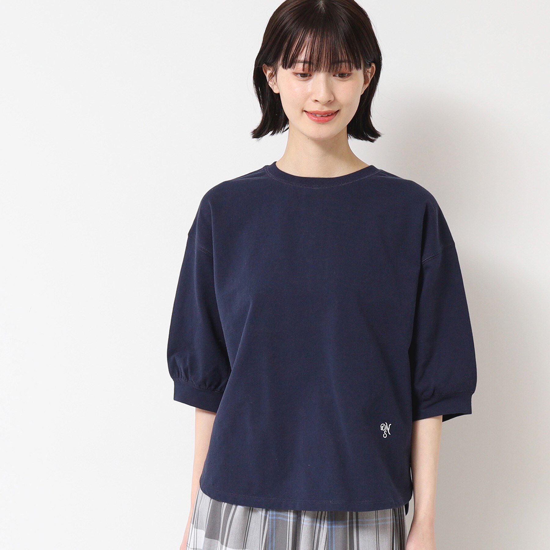 Dessin「【360度可愛い・洗える】バックヘンリーカットソー（5分袖/XS～L）」|Tシャツ・カットソー|