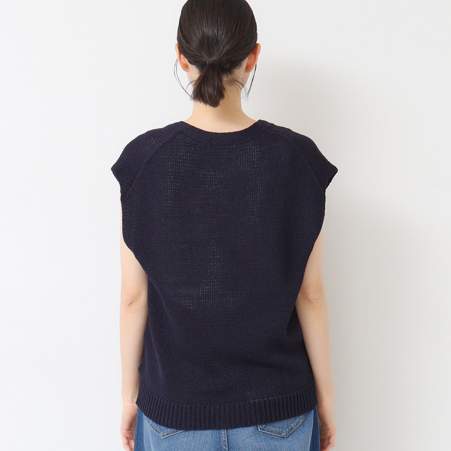 Dessin「【日本製】ボタン付きニットベスト」|ベスト・ジレ|