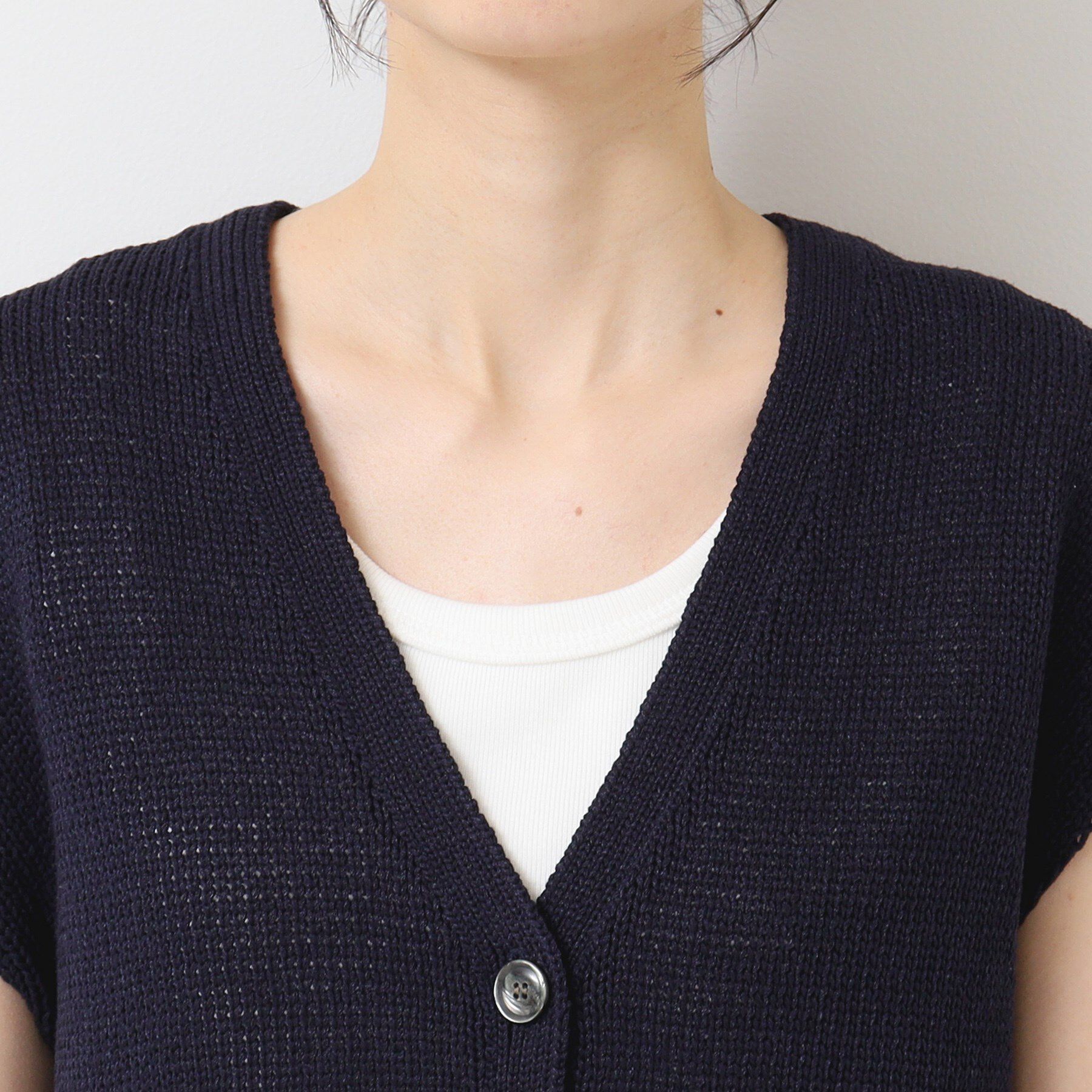 Dessin「【日本製】ボタン付きニットベスト」|ベスト・ジレ|