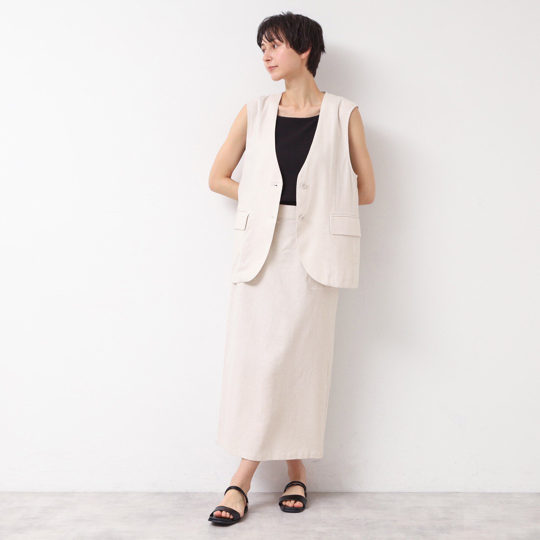 Dessin「【セットアップ可能・洗える】パッチポケット付ストレートスカート」|スカート|