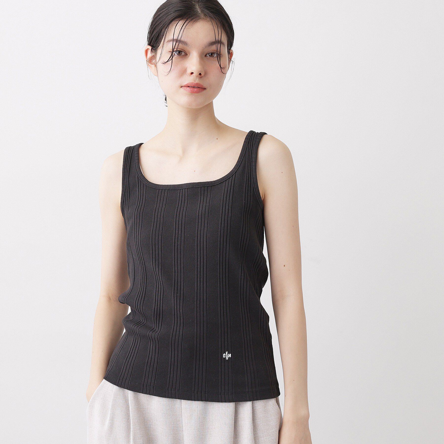 Dessin「フライススクエアタンクトップ」|キャミソール|ブラック(019)