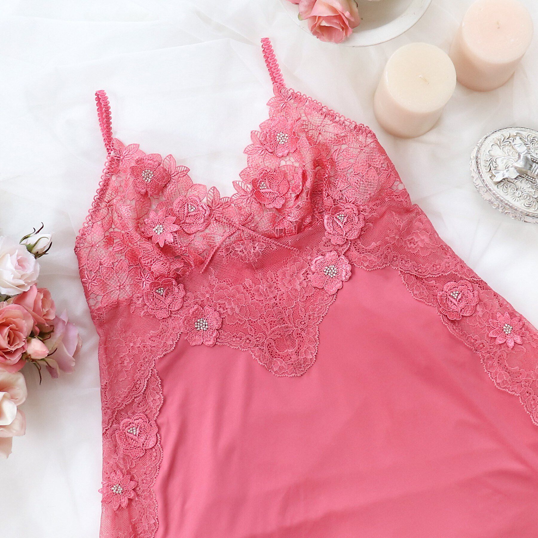 Risa Magli「セリーナ スリップ」|キャミソール|ピンク(070)